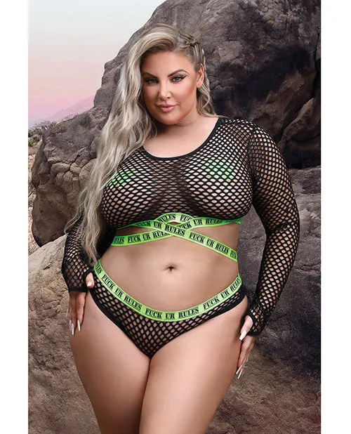 Fuck Ur Rules Long Sleeve Crop Top & Panty M/l | Fantasy Lingerie Female Sex Toys Fuck Ur Rules Long Sleeve Crop Top & Panty M/l | Fantasy Lingerie Female Sex Toys