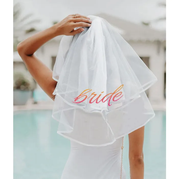 Glitterati Bride Veil - White | Little Genie Vibrators
