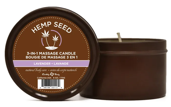 Hemp Seed 3in1 Massage Candle Lavender 6 Oz Earthly Body Couples