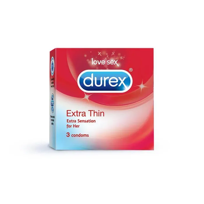 ItspleaZure Male Sex Toys Durex Extra Thin Condom Pack of 3