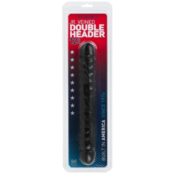 Jr Veined Double Header 12 Black Doc Johnson Anal