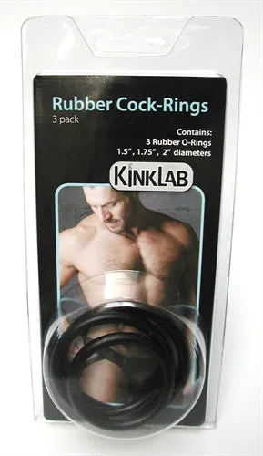 Kinklab Dildos Rubber Cock Rings 3 Pack