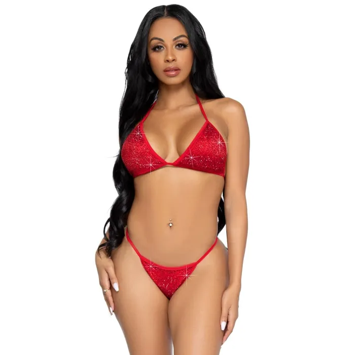 Leg Avenue Anal 2 Pc Phoenix Bikini Set Red Small
