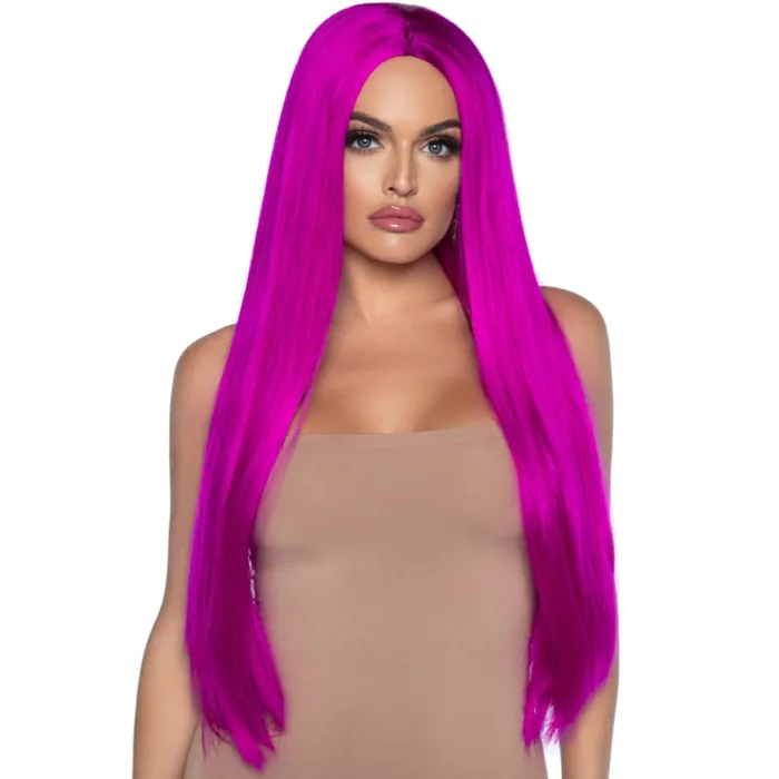 Leg Avenue Anal 33 Inch Long Straight Center Part Wig Raspberry