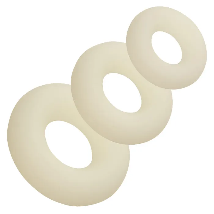 Little Genie Alpha Glow-in-the-Dark Liquid Silicone 3 Ring Set - White | Female Sex Toys Little Genie Alpha Glow-in-the-Dark Liquid Silicone 3 Ring Set - White | Female Sex Toys