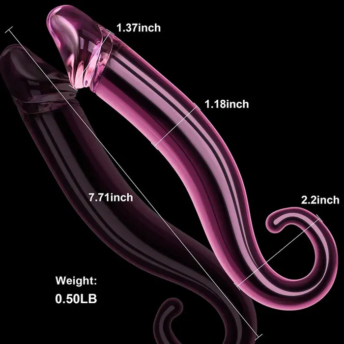 Lovetoyshub Female Sex Toys | 7.71Inch Glass Dildo with Realistic Glans