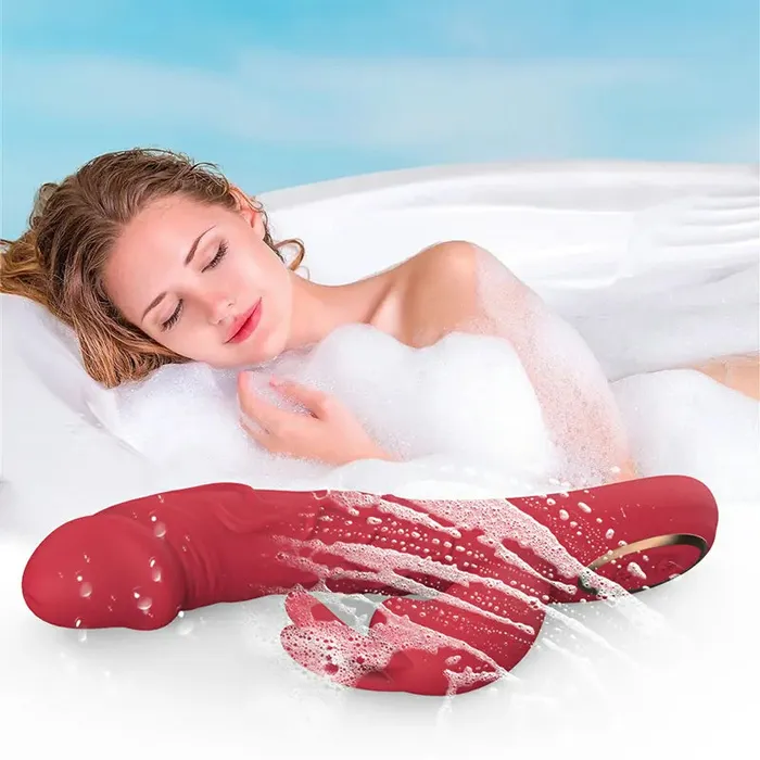 Lovetoyshub Female Sex Toys | Bunny Vibrator 10 Vibrating Tapping with Textured Dildo