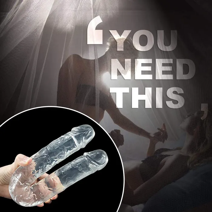 Lusty Age Dildos | Double Ended Realistic Flexible Clear Jelly Long Dildo