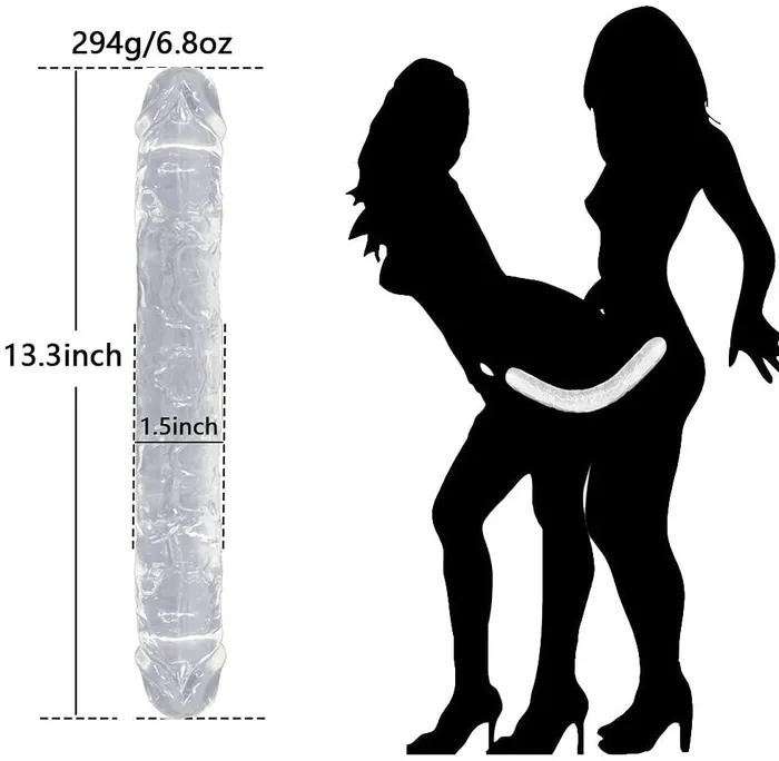 Lusty Age Dildos | Double Ended Realistic Flexible Clear Jelly Long Dildo