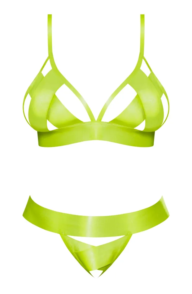 Magic Moments Int'l Strap-tease Bra & Crotchless Panty | Female Sex Toys