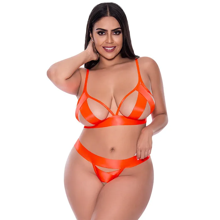 Magic Moments Int'l Strap-tease Bra & Crotchless Panty | Female Sex Toys