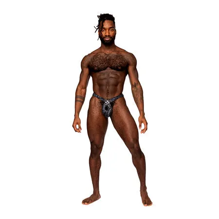 Male Power Lingerie Anal Male Power Snaked Criss Cross Thong BlackBlue LXL