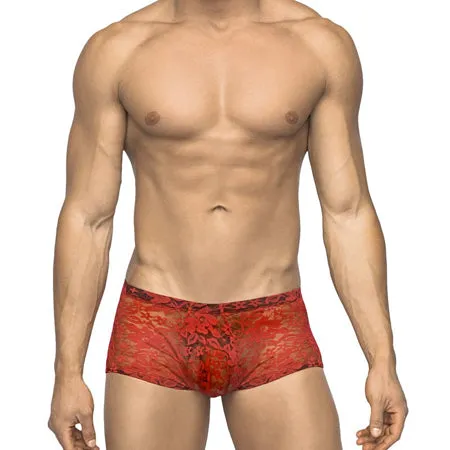 Male Power Stretch Lace Mini Short Red XLarge Male Power Lingerie Male Sex Toys Male Power Stretch Lace Mini Short Red XLarge Male Power Lingerie Male Sex Toys