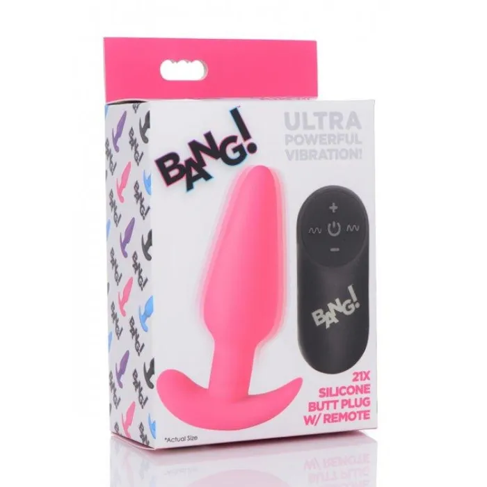 Male Sex Toys | 21x Silicone Butt Plug With Remote - Pink - Xr Brands Bang Male Sex Toys | 21x Silicone Butt Plug With Remote - Pink - Xr Brands Bang