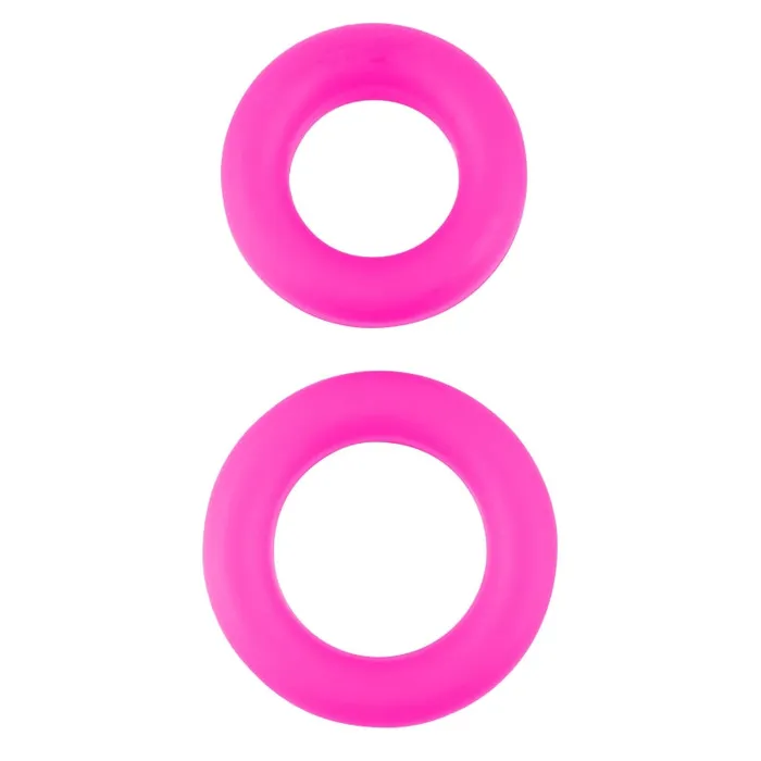 Neon Stretchy Silicone Cock Ring Set Pink Pipedream Male Sex Toys