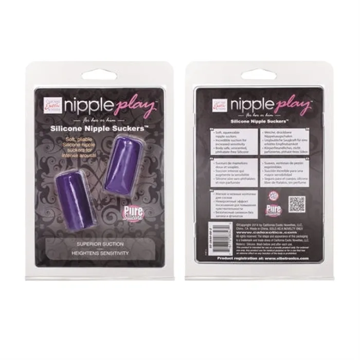 Nipple Play Silicone Nipple Suckers Purple CalExotics Couples