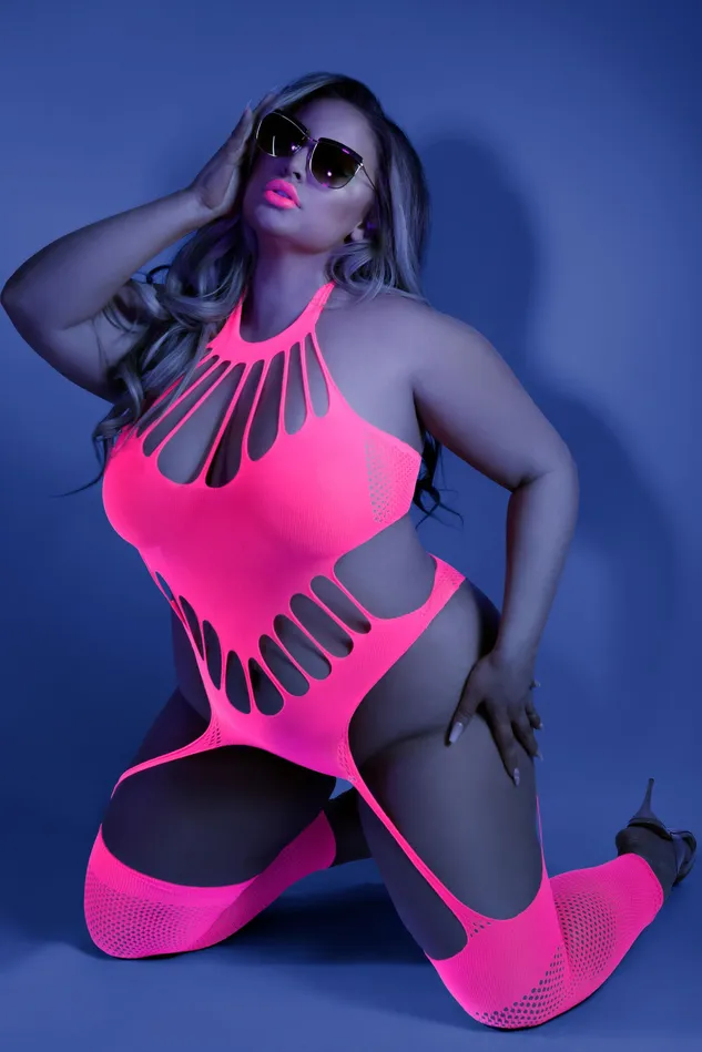No Promises Teddy Bodystocking - One Size - Neon Pink | Fantasy Lingerie Bodystockings & Playsuits No Promises Teddy Bodystocking - One Size - Neon Pink | Fantasy Lingerie Bodystockings & Playsuits
