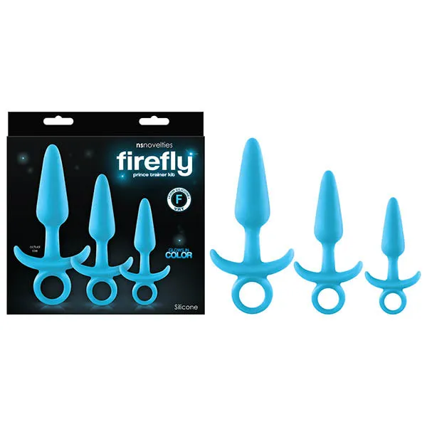 NS Novelties Firefly Prince Trainer Kit Glow in the Dark Blue Butt Plugs Set of 3 Sizes NSN047217 Anal NS Novelties Firefly Prince Trainer Kit Glow in the Dark Blue Butt Plugs Set of 3 Sizes NSN047217 Anal