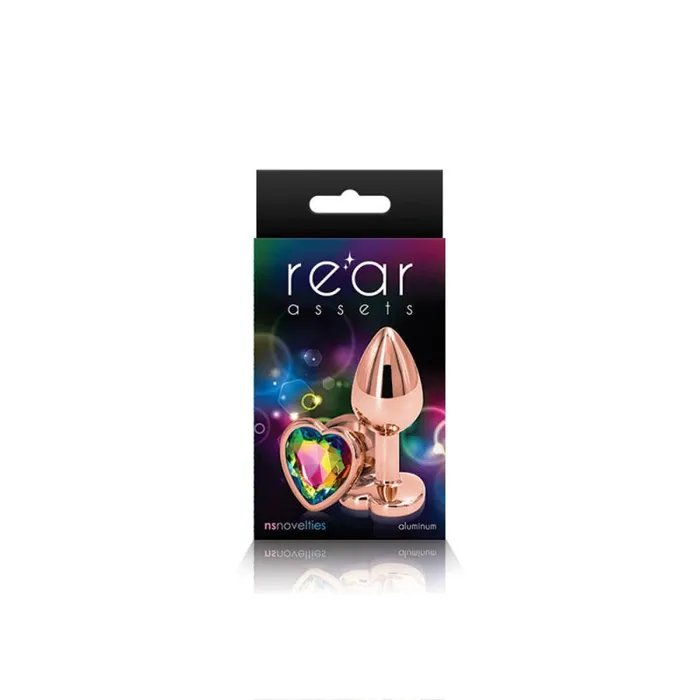 nsnovelties Anal Rear Assets Rose Gold Heart Small Rainbow