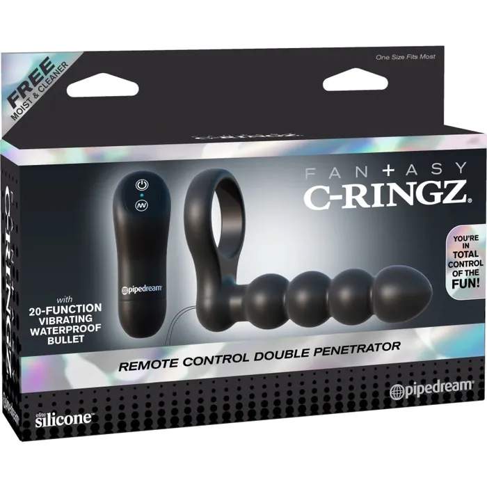 Pipedream Anal | Fantasy C-Ringz Remote Control Double Penetrator - Black Pipedream Anal | Fantasy C-Ringz Remote Control Double Penetrator - Black