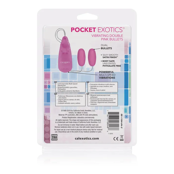 Pocket Exotics Vibrating Double Pink Passion Bullets - Pink | CalExotics Vibrators Pocket Exotics Vibrating Double Pink Passion Bullets - Pink | CalExotics Vibrators