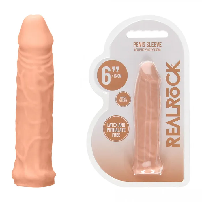 REALROCK 6 Realistic Penis Sleeve Flesh 152 cm Penis Extension Sleeve Shots Toys Male Sex Toys REALROCK 6 Realistic Penis Sleeve Flesh 152 cm Penis Extension Sleeve Shots Toys Male Sex Toys