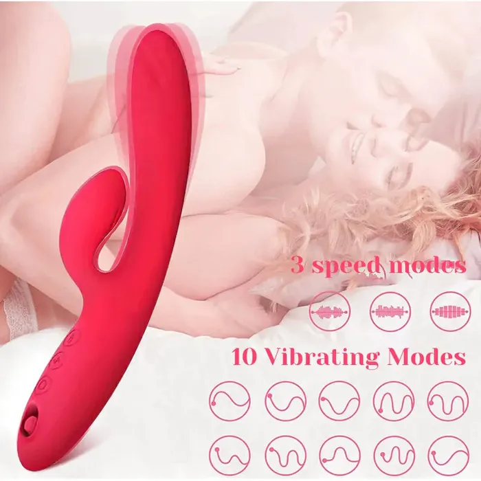 Rechargeable Silicone Clit Vibrator with 10 Vibration and 5 Sucking Modes | Lovetoyshub Female Sex Toys