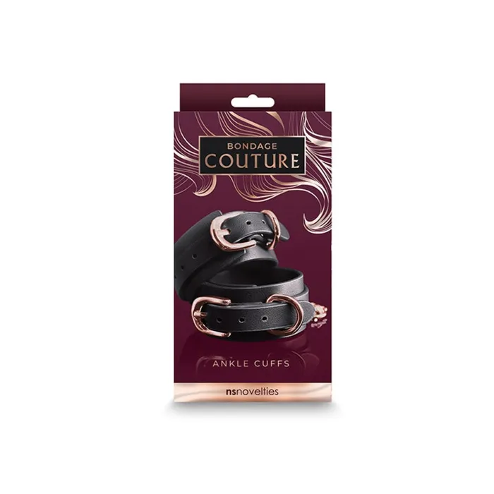 Restraints | Nsnovelties Bondage Couture - Ankle Cuffs - Black Restraints | Nsnovelties Bondage Couture - Ankle Cuffs - Black