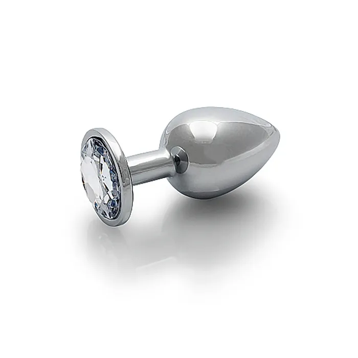Shots Shots Ouch! Round Gem Butt Plug Medium - Silver/Diamond | Anal
