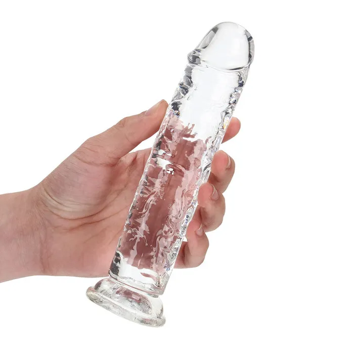 Shots Toys REALROCK 20 cm Straight Dildo - Clear-(rea152tra) | Dildos Shots Toys REALROCK 20 cm Straight Dildo - Clear-(rea152tra) | Dildos