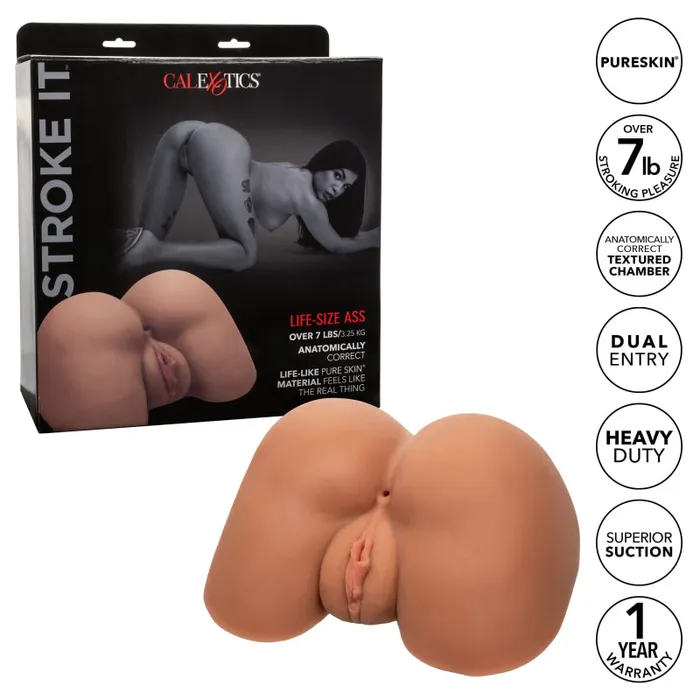 Stroke It Life-Size Ass - Brown | Calexotics Male Sex Toys Stroke It Life-Size Ass - Brown | Calexotics Male Sex Toys
