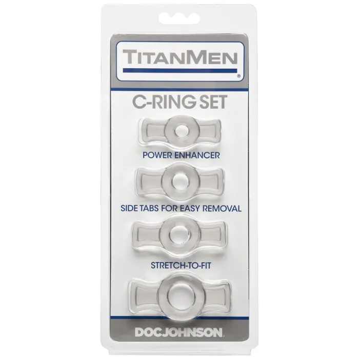 TitanMen Male Sex Toys | Cock Ring Set Clear