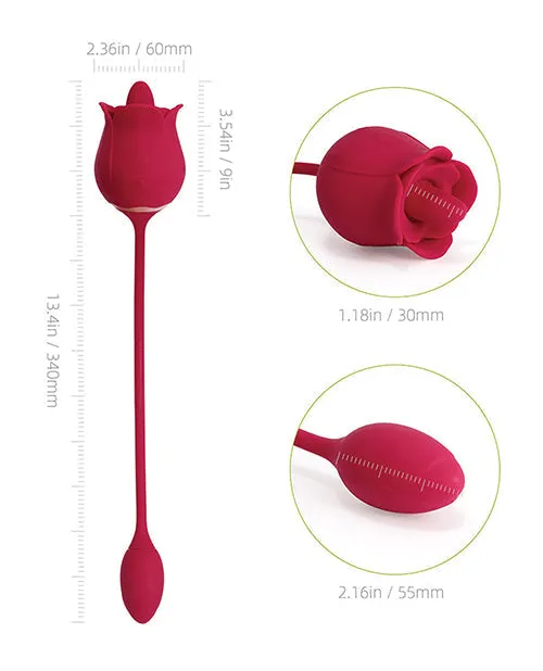 Uc Global Trade INChoney Play B Vibrators | Fiona Clit Licking Rose & Vibrating Egg - Red