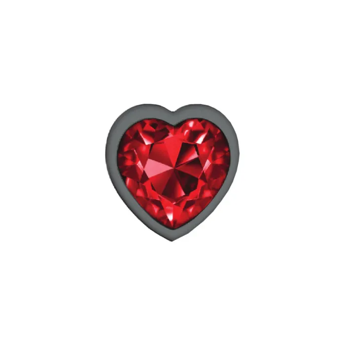 Viben Anal | Cheeky Charms - Gunmetal Metal Butt Plug - Heart - Dark Red - Small Viben Anal | Cheeky Charms - Gunmetal Metal Butt Plug - Heart - Dark Red - Small