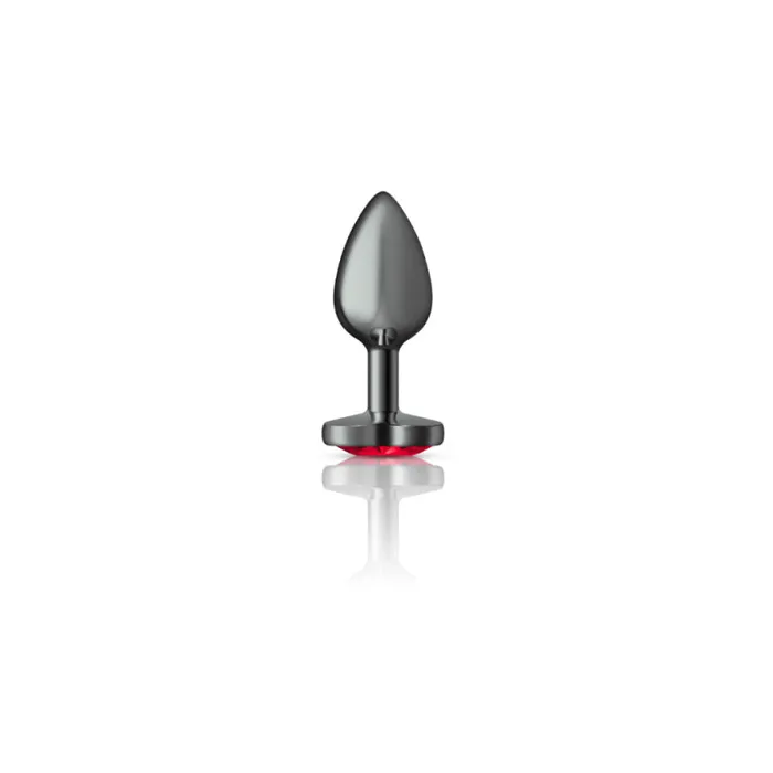 Viben Anal | Cheeky Charms - Gunmetal Metal Butt Plug - Heart - Dark Red - Small Viben Anal | Cheeky Charms - Gunmetal Metal Butt Plug - Heart - Dark Red - Small