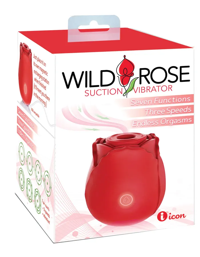 Vibrators Icon Wild Rose Suction Vibrator Red