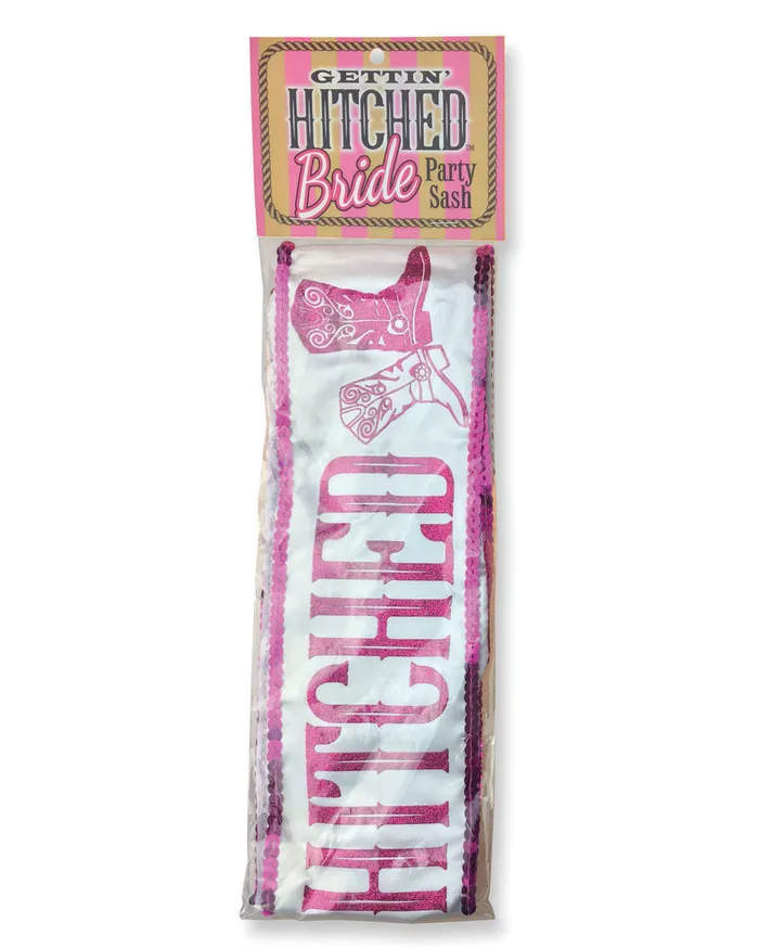 Vibrators Little Genie Gettin Hitched Bride Party Sash Sparkle Pink
