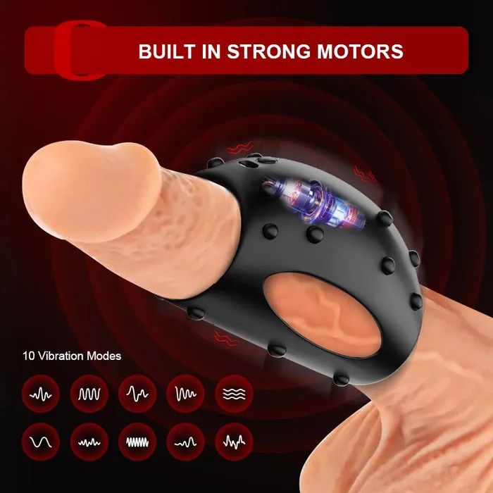 Wearable Vibrating Penis Ring with 10 Modes | Lovetoyshub Male Sex Toys