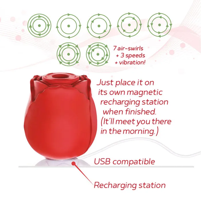 Wild Rose Suction Vibrator - Red USB Rechargeable Air Pulse Stimulator | Icon Brands Vibrators Wild Rose Suction Vibrator - Red USB Rechargeable Air Pulse Stimulator | Icon Brands Vibrators