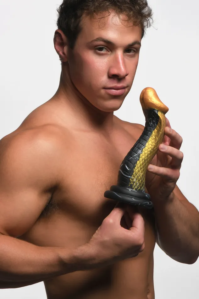 XR Brands Dildos | Golden Snake Silicone Fantasy Spiked Dildo by Creature Cocks
