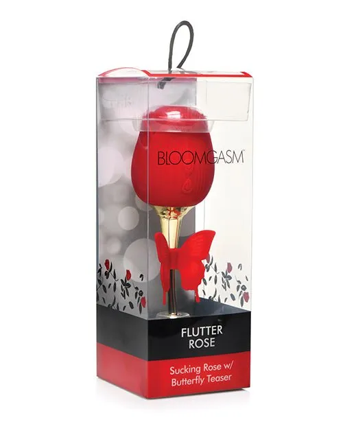 XR Brands Female Sex Toys Bloomgasm Flutter Sucking Rose Stimulator with Butterfly Teaser XR Brands Female Sex Toys Bloomgasm Flutter Sucking Rose Stimulator with Butterfly Teaser