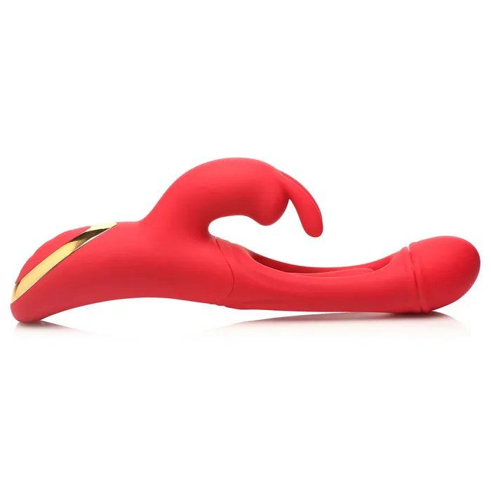 XR Brands inmi Vibrators Rabbit Flick Flicking Silicone Rabbit Vibrator Red XR Brands inmi Vibrators Rabbit Flick Flicking Silicone Rabbit Vibrator Red