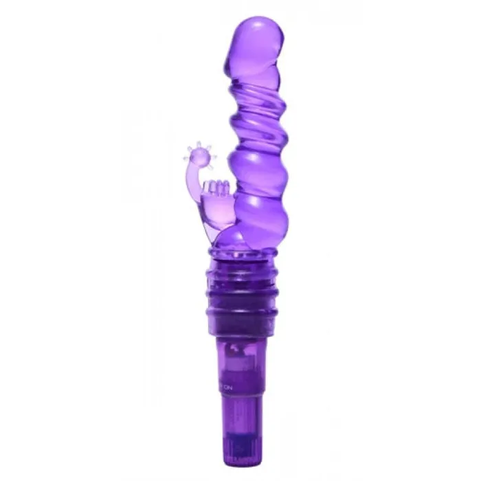 XR Brands Trinity Vibes Vibrators | Royal Rocket Ribbed Rabbit Vive - Purple XR Brands Trinity Vibes Vibrators | Royal Rocket Ribbed Rabbit Vive - Purple