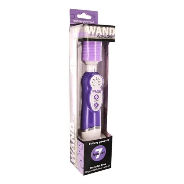 XR Brands Wand Essentials Vibrators 7 Function Battery Powered Wand Purple