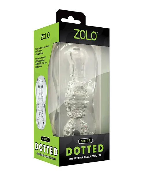 Zolo Gripz Dotted Stroker Clear Xgen Male Sex Toys