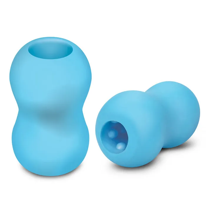 Zolo Male Sex Toys | Zolo Mini Double Bubble Stroker - Blue Mini Stroker - ZO-6026 Zolo Male Sex Toys | Zolo Mini Double Bubble Stroker - Blue Mini Stroker - ZO-6026
