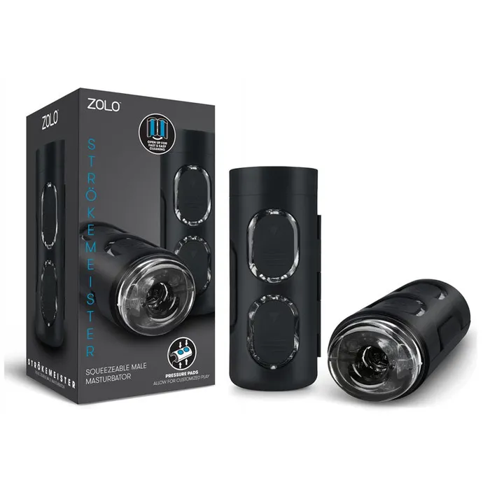 Zolo Male Sex Toys Zolo Strokemeister Black Squeezable Masturbator