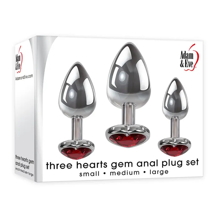 Adam Eve Anal Adam Eve Three Hearts Gem Anal Plug Set Metallic Set of 3 Sizes Adam Eve Anal Adam Eve Three Hearts Gem Anal Plug Set Metallic Set of 3 Sizes