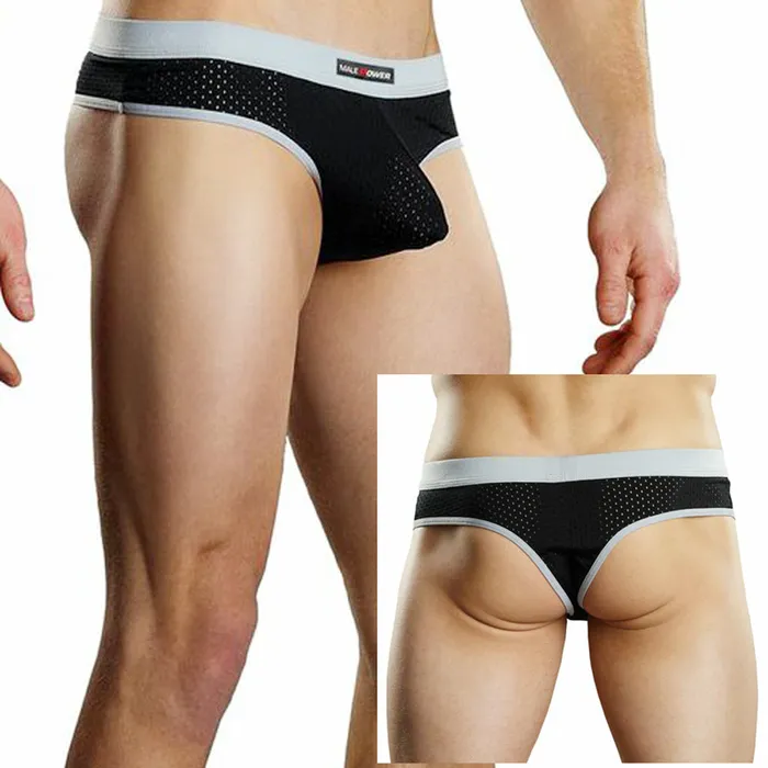Anal Male Power Male Power Athletic Mesh Sport Thong Black Med