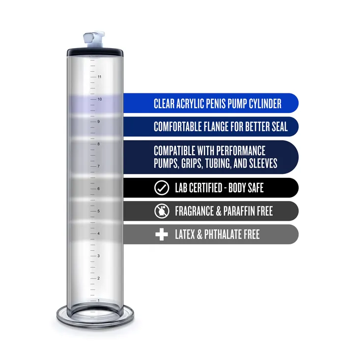 Anal Performance 12 Inch X 2 Inch Penis Pump Cylinder Clear Blush Novelties